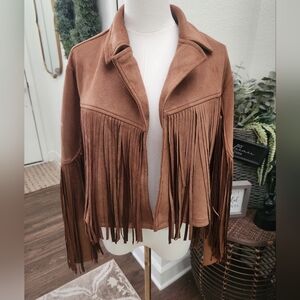 Brown Fringe Women's Jacket